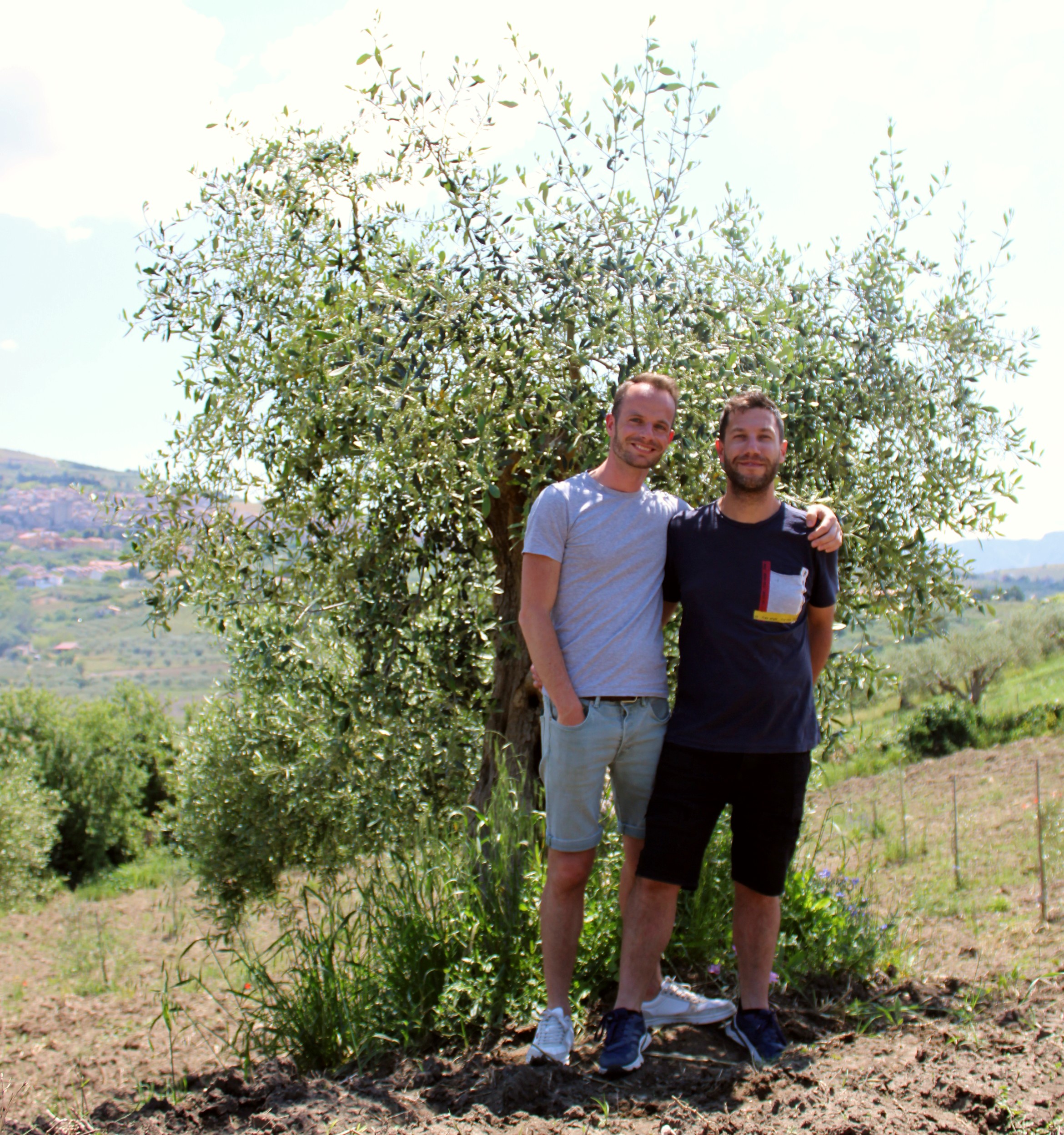 Mike and Alessandro at the Al Mizar Olivefield